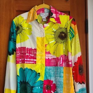 Diane Gilman Womens Small 100% Silk Blouse